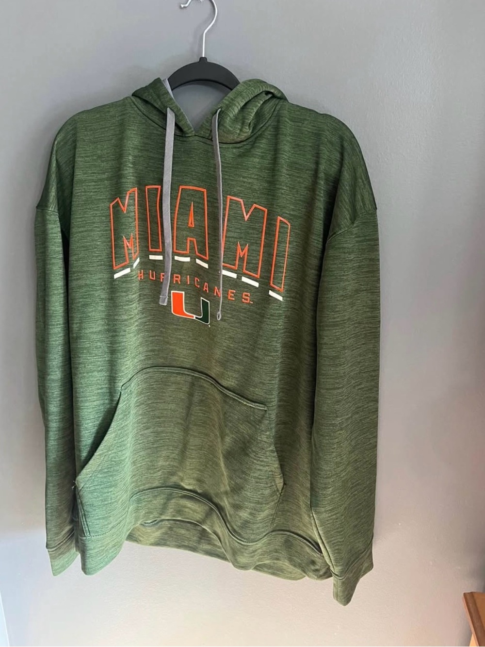 Russell Athletic Green Miami Hurricanes Hooded Sweatshirt with Orange Accents